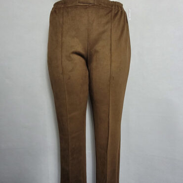 Pantalon chic confort daim camel femme ronde