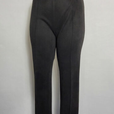 Pantalon chic confort daim noir femme ronde