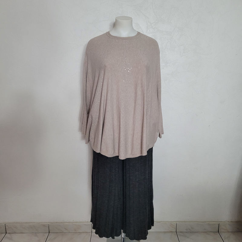 lokk femme ronde pantalon chaud hiver et pull ample