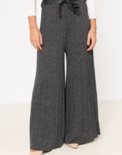 pantalon jupe culotte epais gris chic femme