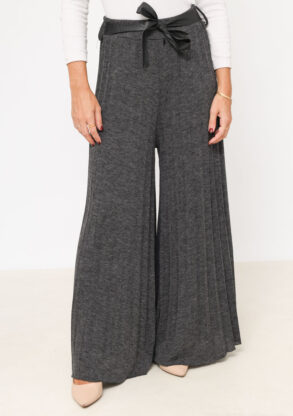 pantalon jupe culotte epais gris chic femme