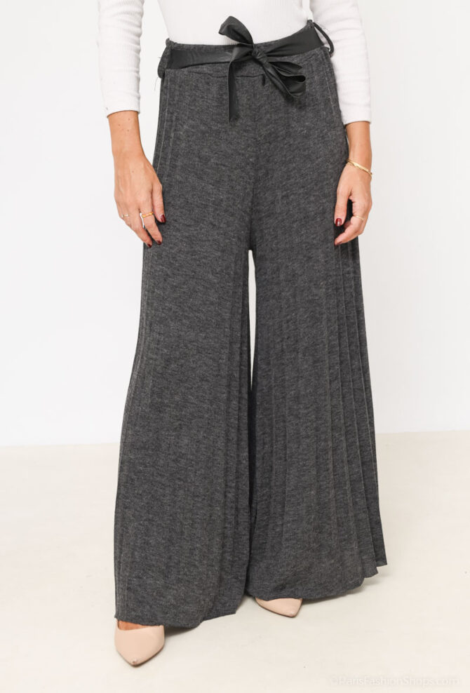 Pantalon chaud hiver femme. pantalon jupe culotte epais gris chic femme