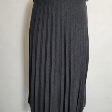 jupe longue en laine plissée noir femme grande taille