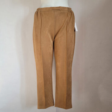 pantalon velours femme grande taille imitation daim camel taille elastique