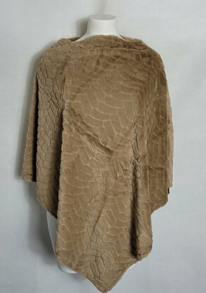 poncho chic camel fausse fourrure femme