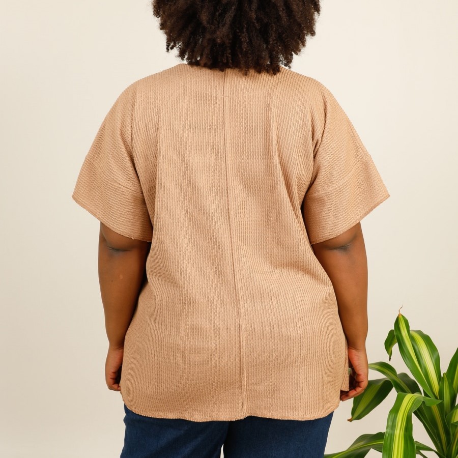 pull original grande taille femme pulls col v beige avec 2 poches femme grande taille jusqu'au 58