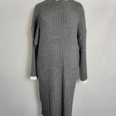 robe pull gris grosse maille femme grande taille