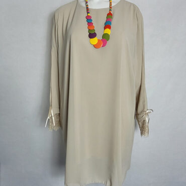 Robe cérémonie voile beige Robes grandes tailles femme moderne