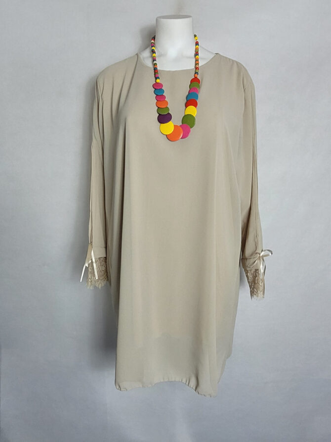 Robe cérémonie voile beige Robes grandes tailles femme moderne