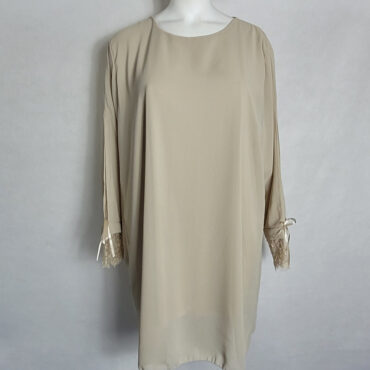 Robe cérémonie voile beige femme grande taille