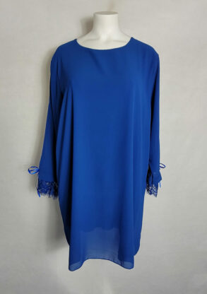 Robe cérémonie voile bleu femme grande taille