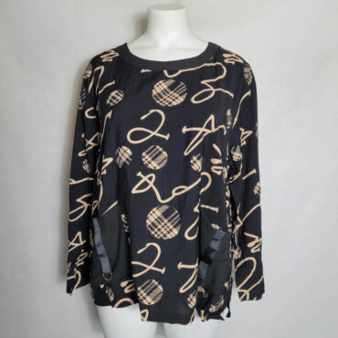 Tunique noir original col rond femme ronde