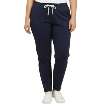 pantalon original femme tendance forte marine taille élastique