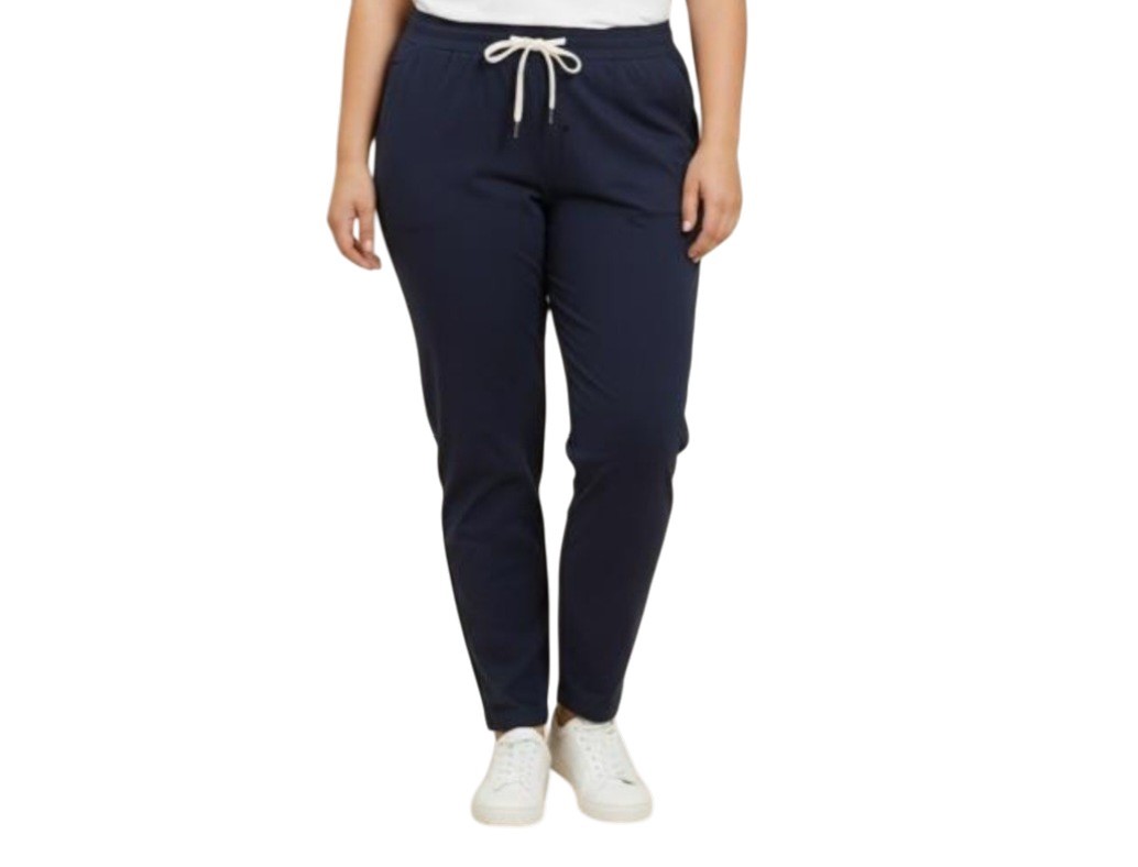 pantalon original femme tendance forte marine taille élastique