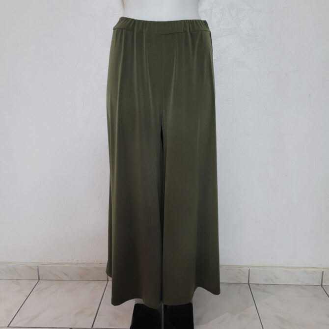 pantalon jupe culotte femme grande taille kaki