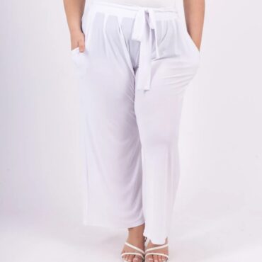 vêtement de voyage femme pantalon blanc taille élastique