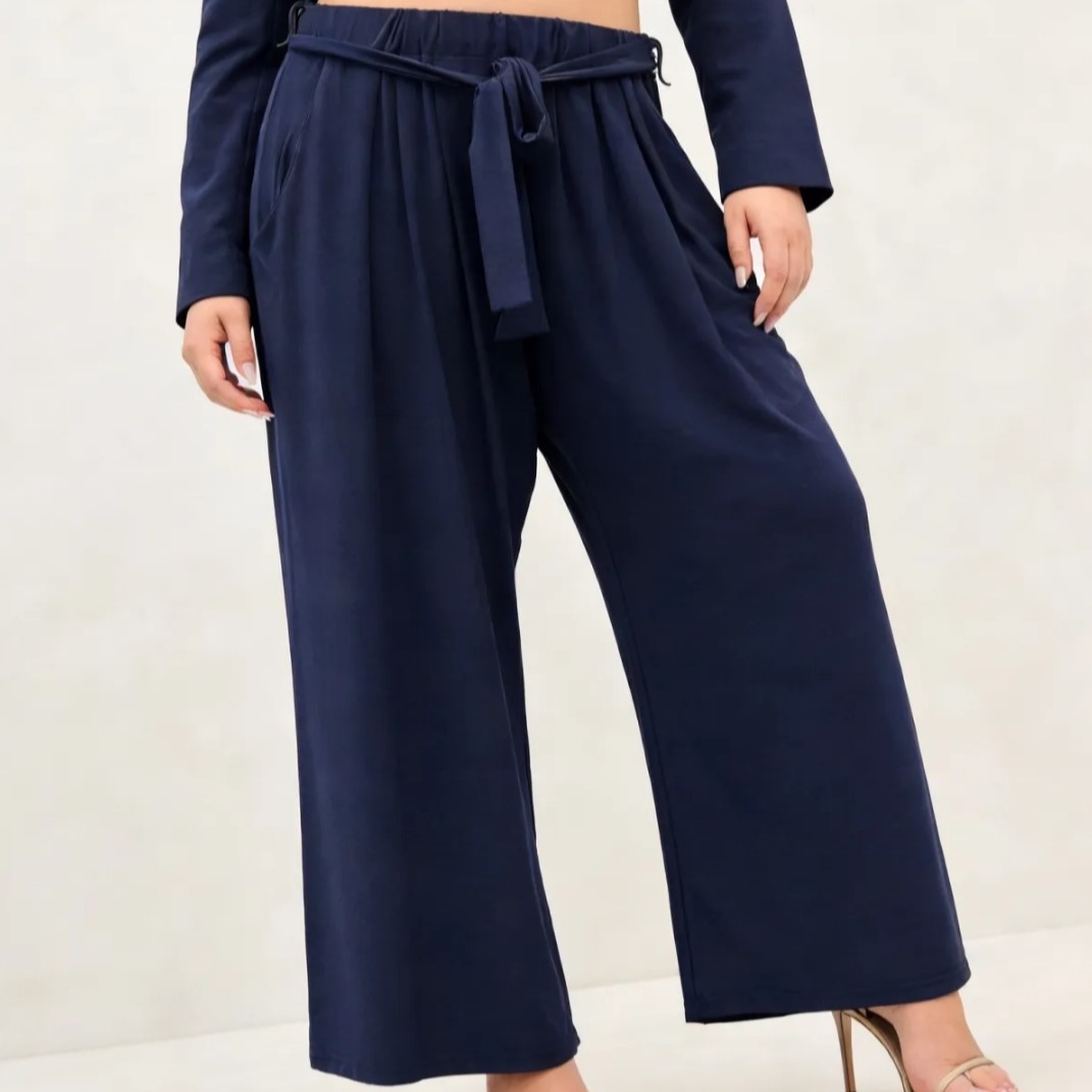 Jupe culotte fluide femme grande taille marine