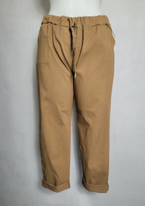 Pantalon confortable camel femme grande taille