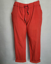 Pantalon confortable rouge femme grande taille