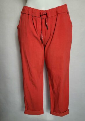 Pantalon confortable rouge femme grande taille