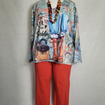 Ensemble pantalon et tunique femme grande taille . tee shirt femme grande taille