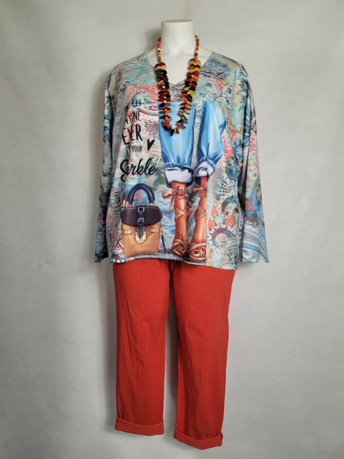 Ensemble pantalon et tunique femme grande taille . tee shirt femme grande taille