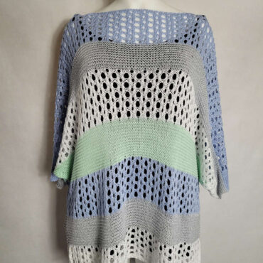 Pull ajouré coloré femme ronde col rond