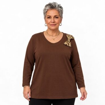 pull fin femme col v pour ronde avec manches longues
