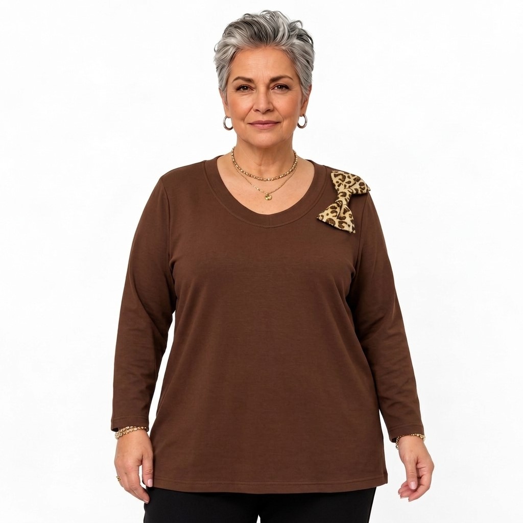 pull fin femme col v pour ronde avec manches longues