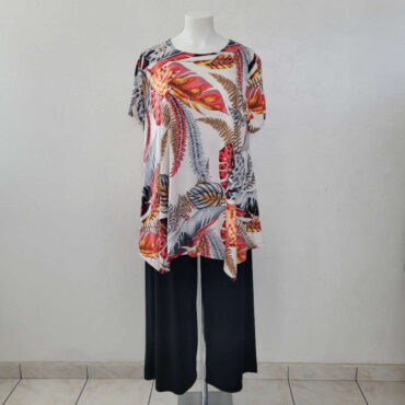 ensemble tunique pantalon fluide pour femme grande talle