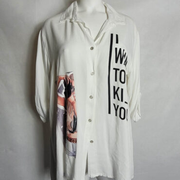 Longue chemise blanche femme. Chemise blanche stylée grande taille