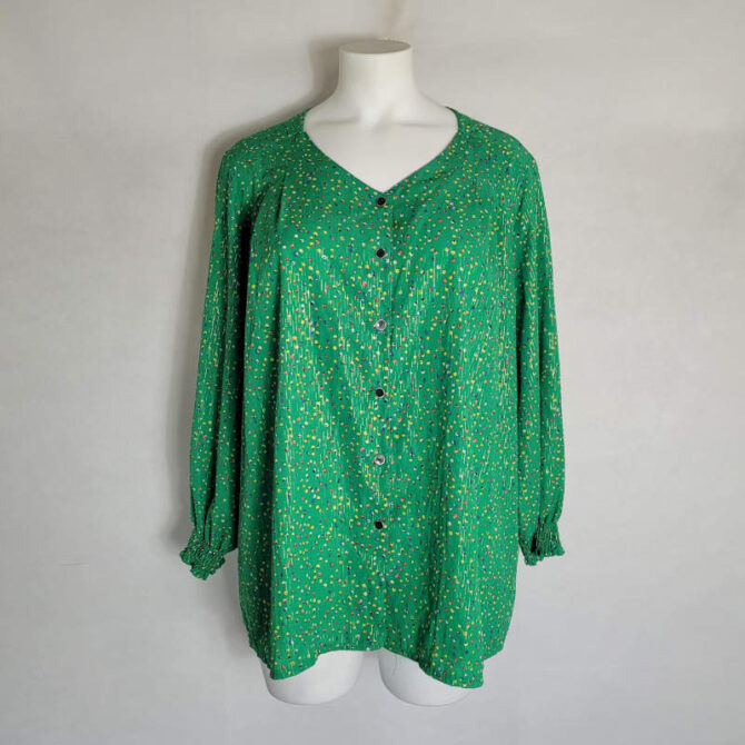 Chemisier a fleur femme grande taille vert marches bouffantes