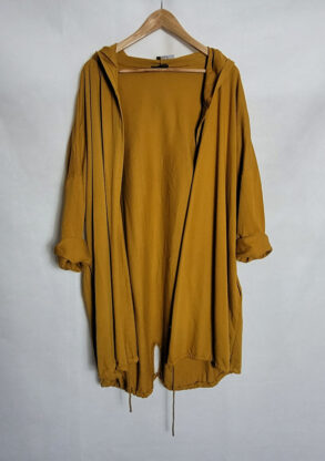 Gilet sweat oversize ocre femme grande taille