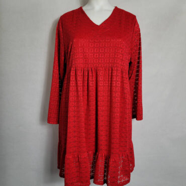 Robe grande taille femme.Robe ample dentelle rouge femmes grandes tailles