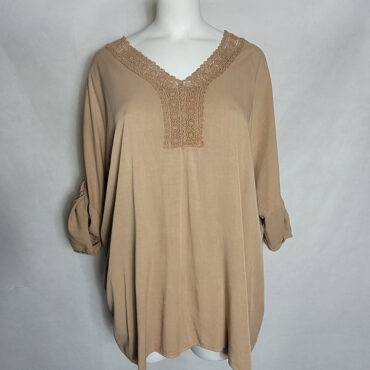 Tunique bohème camel grande taille
