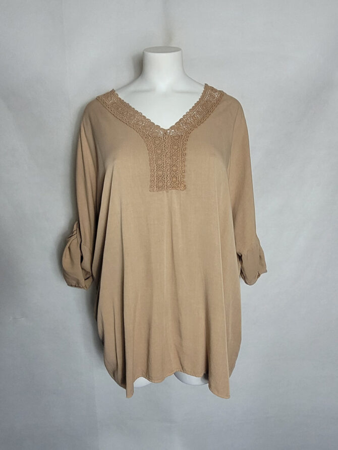 Tunique bohème camel grande taille
