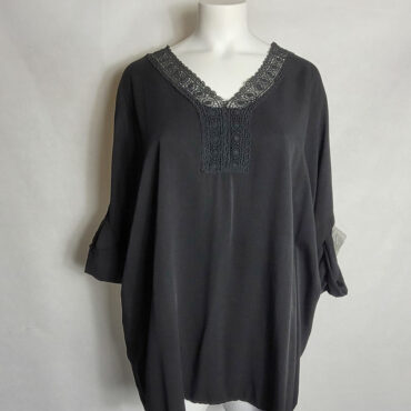 Tunique boheme noir femme grande taille