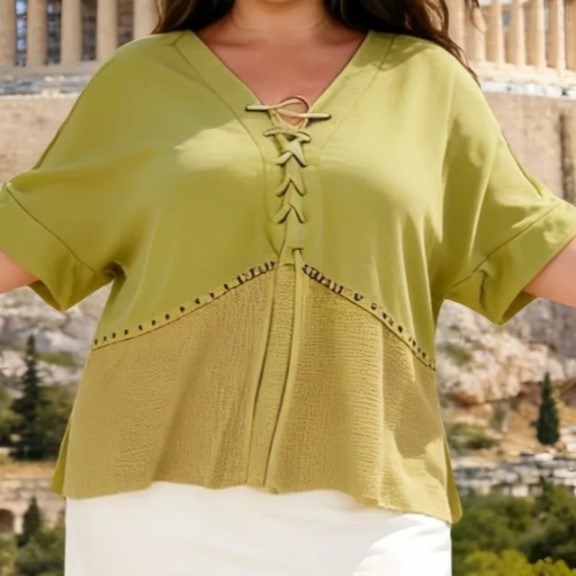 tunique ete femme​ grande taille bohème chic amis col V