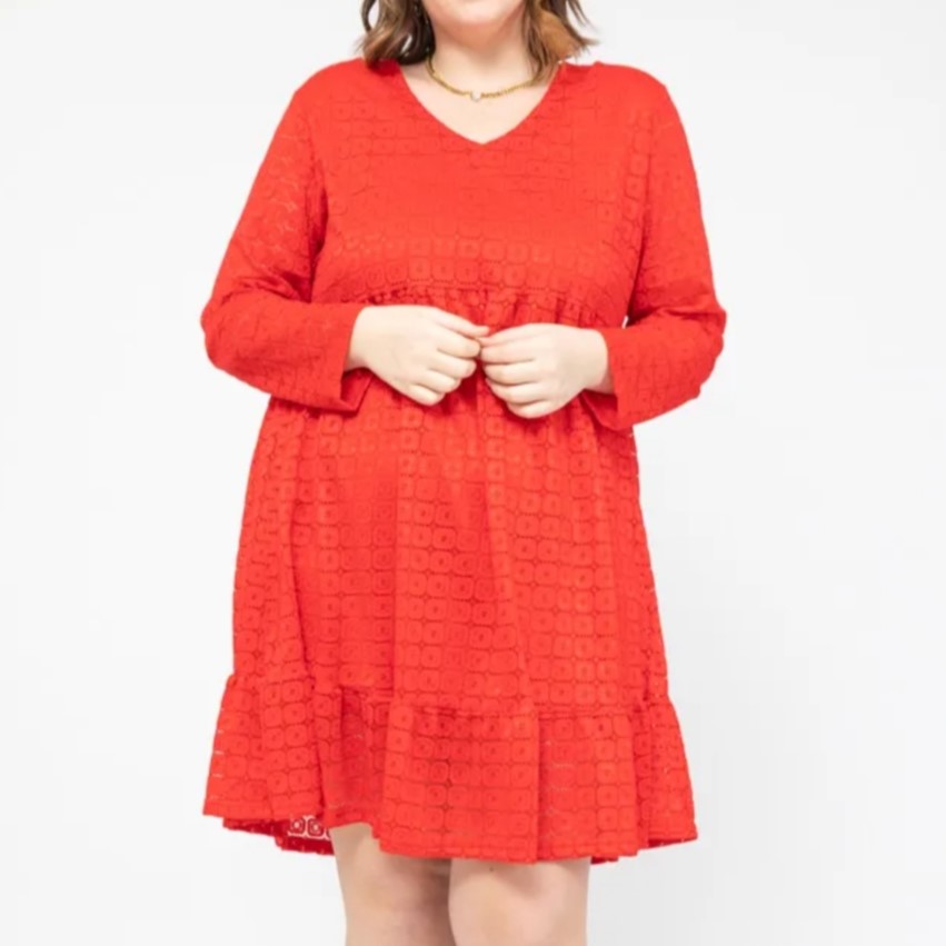 robe en dentelle grande taille rouge
