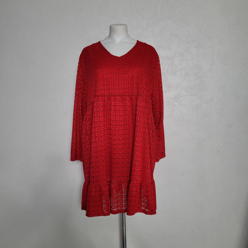 Robe Grande Taille Col V Taille 56/58 - Multicouleur, Longueur Longue, Faite Main, Neuve