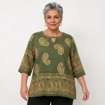 femme ronde senior avec tunique femme​ ete