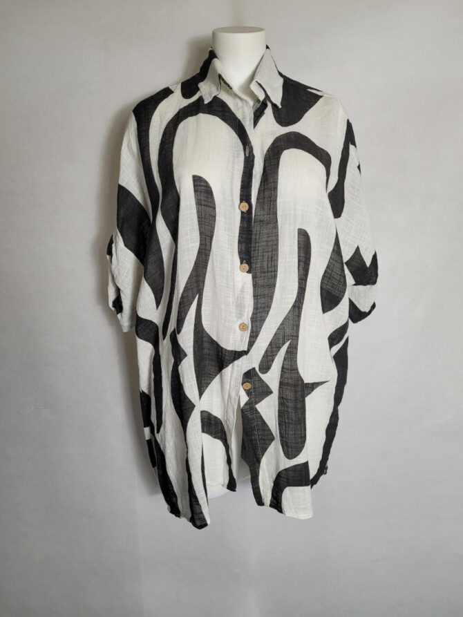 chemise longue oversize femme ronde en coton leger pour l'été