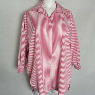chemise femme rayée. vêtements pour femme forte, grande chemise femme, rayures rose