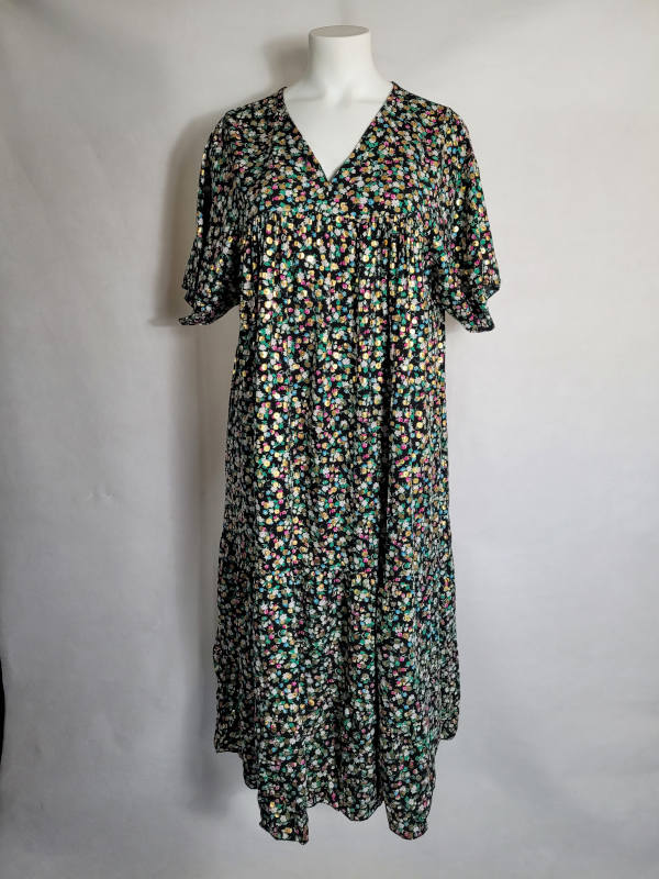 Robe Longue Femme Col U Lin Manche 3/4 Ete Grande Taille Avec Poche LâChe Classique Coton Et Lin Pas Cher Respirant Pour Bord De Mer Plage Vacances Couleur Unie Dress