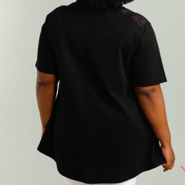 chemisier noir femme grande taille manches courtes jusqu'au 58 fabrication francaise