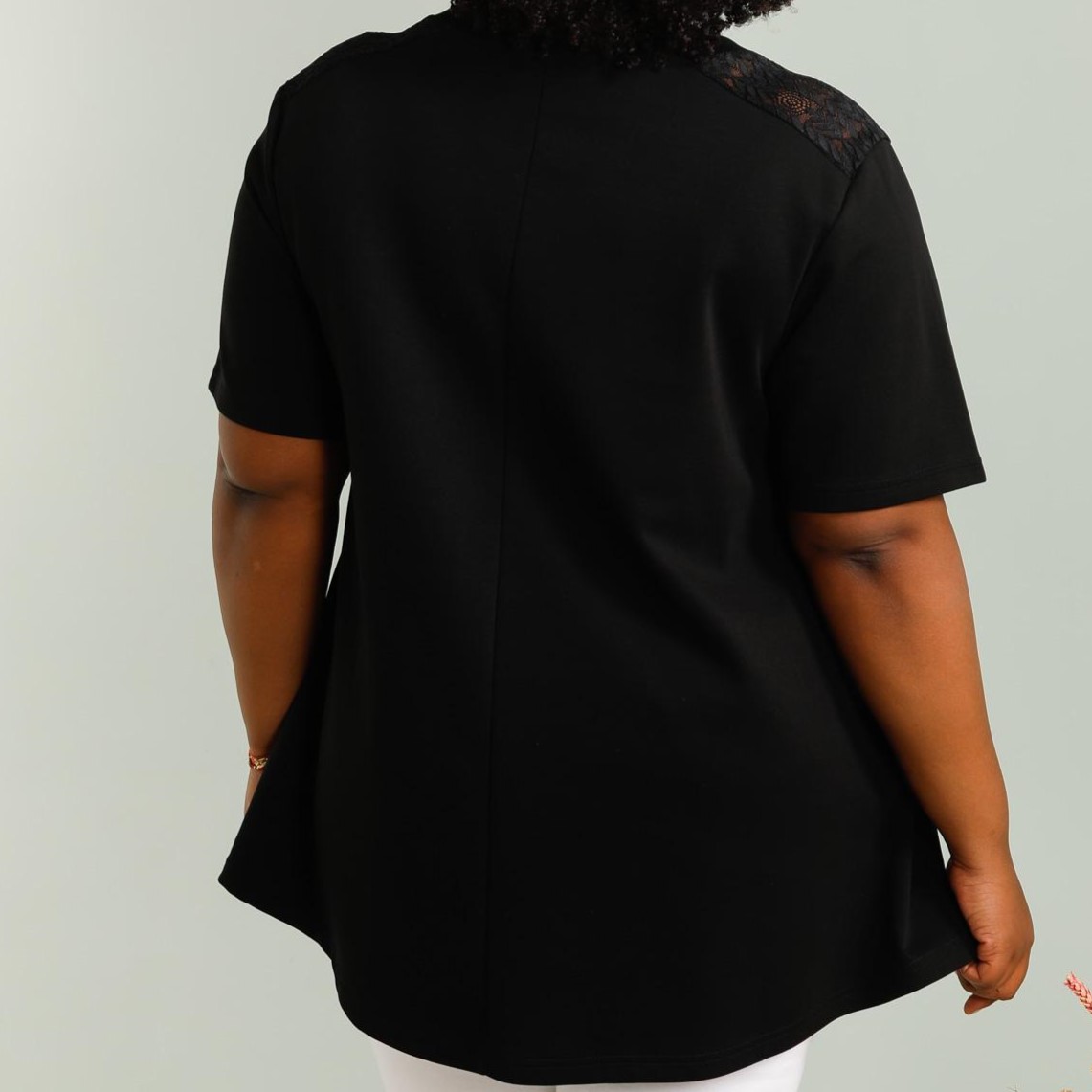 chemisier noir femme grande taille manches courtes jusqu'au 58 fabrication francaise