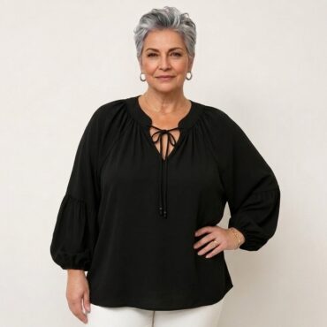 chemisier noir femme grande taille