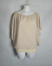 Blouse chic femme ronde voile beige