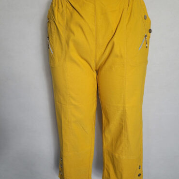 bermuda leger femme taille haute et ceinture élastique confortable et sans compression avec 2 poches dispnible du 38 au 56 couleur ocre