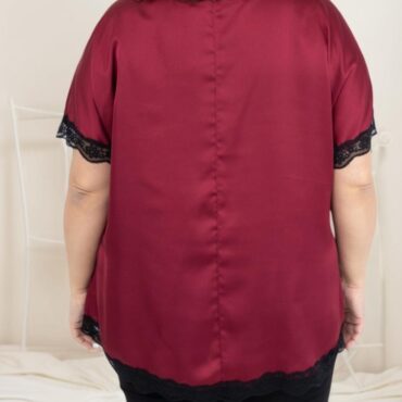 Satin de Dentelle |Tunique légère femme manches courtes jusqu'au 58